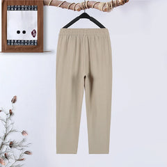 Summer plus size Stretch Harem Pants Mother Thin Summer Baggy Pantalones Women  Casual Button High Waist Trousers