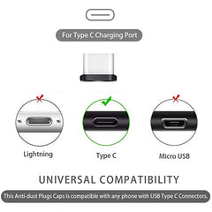 4Pcs USB C Dust Plug With Cleaning Brush Anti Dust USB-C Plug Cover Charging Port Cover Caps  For iphone Samsung All Smart Phone