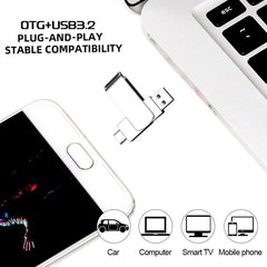 محرك أقراص فلاش USB 3.2 من شاومي بسعة 16 تيرابايت، مقاوم للماء، نقل عالي السرعة، واجهة 2 في 1 من النوع سي، عالمي للهواتف المحمولة والكمبيوتر