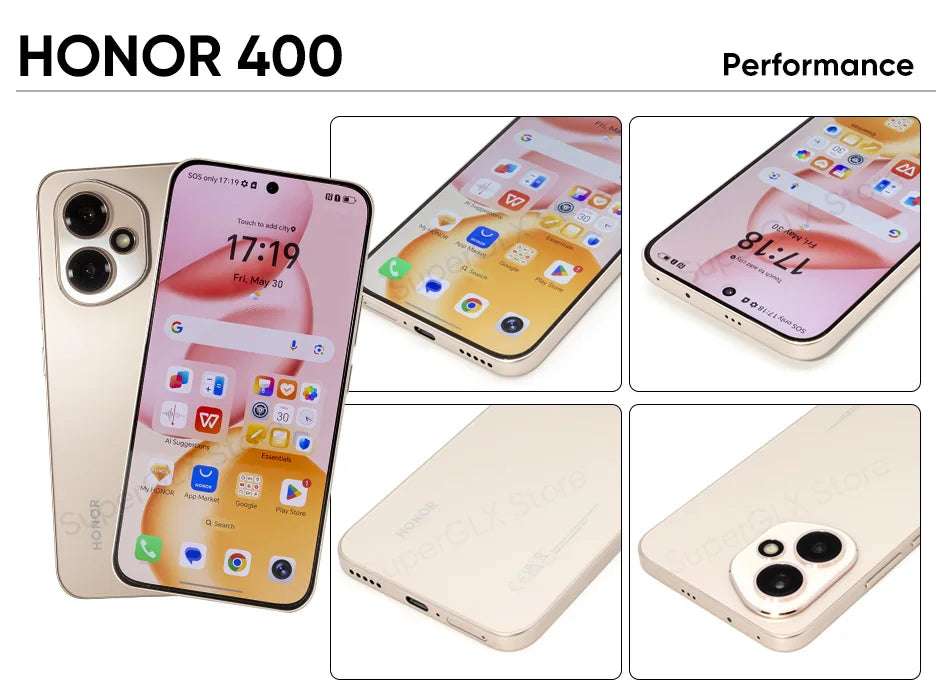 Original HONOR 400 Global Version 5G Smartphone 6.55" 120Hz AMOLED Display Snapdragon 7 Gen 3 200MP 6000mAh 80W SuperCharge NFC