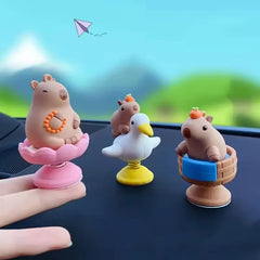1pc Capybara Car Interior Decoration Creative Spring Capybara Shaking Head Dashboard Figurine moto hand Ornament