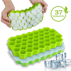 1 قطعة من صينية مكعبات الثلج الشبكية على شكل خلية النحل 37 بدون غطاء DIY قالب ثلج