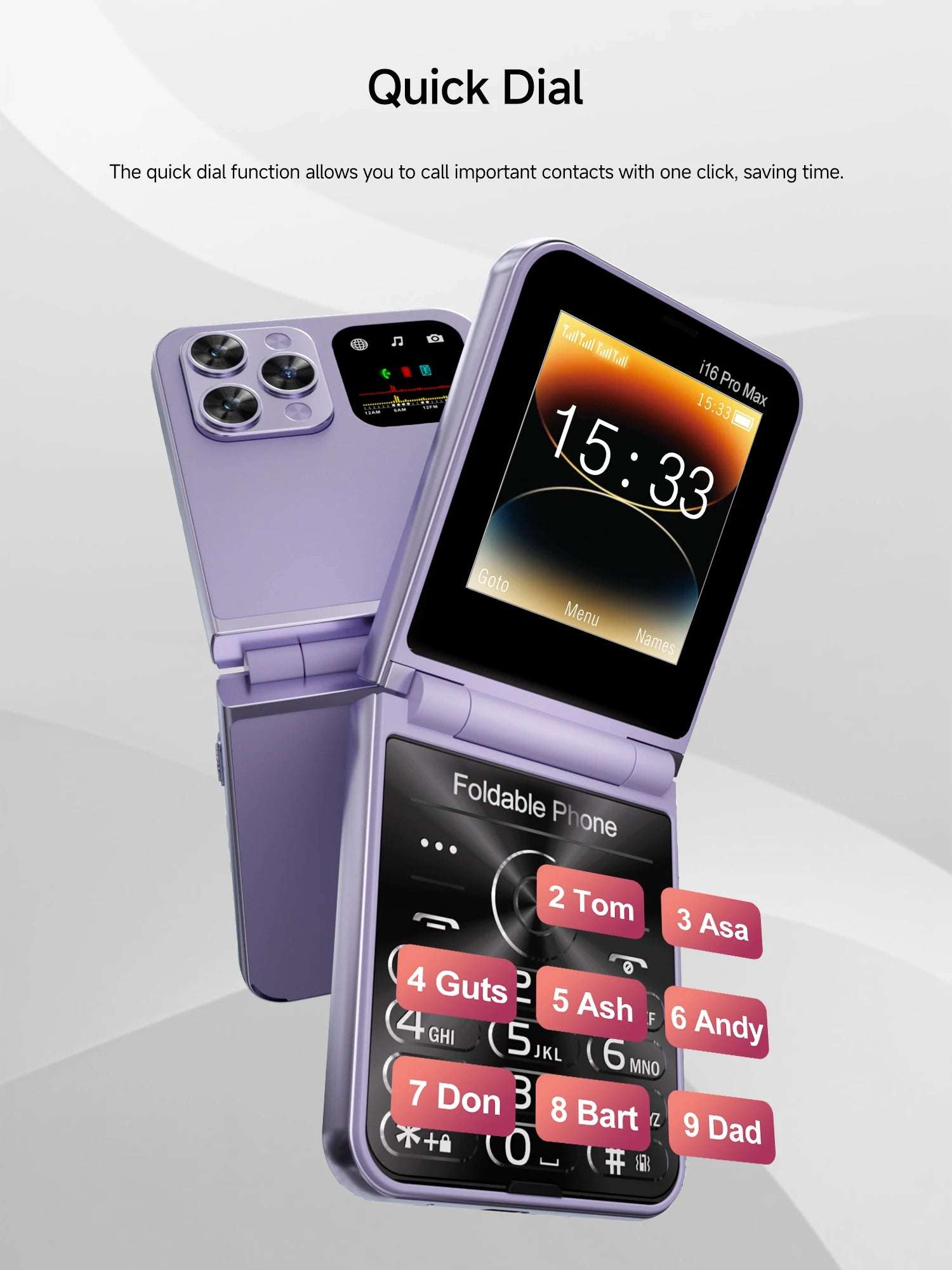 SERVO i16 PRO MAX Flip Mobile Phone 4 SIM Standby Speed Dial Magic Voice Flashlight Call Recording 2G GSM Button Fold Cellphones