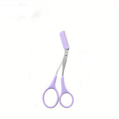 1pc Comb Eyebrow Scissors Professional Precision Eyebrow Trimming Scissors Hair Removal Beauty Tools。