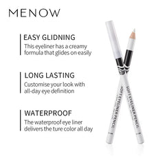 12pcs White Eyeliner Makeup Smooth Easy To Wear Eyes Brightener Highlighter Waterproof Long Lasting Eyes Liner Pencils Makeup