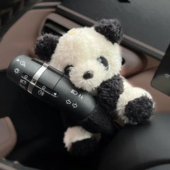 Car Interior Decoration Ornaments Car Mounted Gear Guard Decoration Panda Doll 2024 New Turn Signal Wiper Cartoon Doll