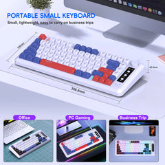 2025 New HXSJ L400 81-key 3 mode gaming wireless keyboard ergonomic Rgb backlit portable membrane keyboard wireless for laptop