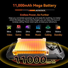 Blackview OSCAL Marine 2 Rugged Phone 8GB RAM 256GB Smartphone AI 11000mAh Battery 6.56 " HD+Display Unisoc T61 Android 15 NFC