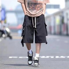 2024 Black Cool Cargo Shorts for Men and Women Couples Thin Loose Dopamine Sports Casual Korean Hip Hop Outwear Shorts Men