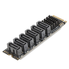 بطاقة محول M.2 إلى SATA3.0 عالية السرعة 6 جيجابت في الثانية ASM1166 M.2 PCIE إلى SATA بطاقة توسعة مع مؤشر ذكي