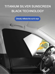 2Pcs Car Side Window Sun Shade Magnet Privacy Curtains UV Reflection Anti Glare UV Block Sunshade for Front/Back Window