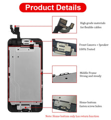Full Set LCD For iPhone 6 A1586 Display Touch Screen Digitizer Full Assembly 6G Ecran Replacement With Home Button Front Camera