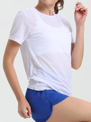 Women's Solid Color Ultralight Quick Dry Sport T-Shirt,Breathable Lightweight  ,Running Gym Compression Shirt