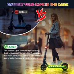 أضواء شريطية LED RGB للدراجات البخارية والدراجات وأضواء تحذيرية للسلامة، وأضواء تعمل بالبطارية للركوب الليلي والسباقات الخارجية