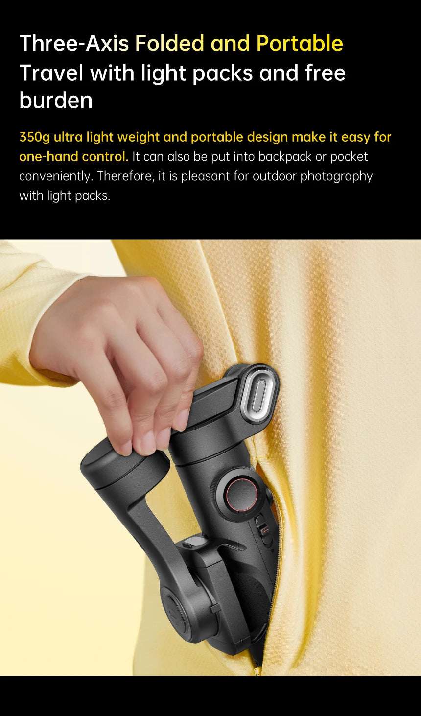 AOCHUAN 3-Axis Handheld Gimbal Stabilizer for Smartphone with Fill Light for iPhone Android Face Tracking Vlog Smart XE
