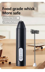 UPGRADED Electric Coffee Frother/MILK Whisk+Egg Beater MINI Food Blender USB Rechargeable Handheld Three Speeds Espresso Tools
