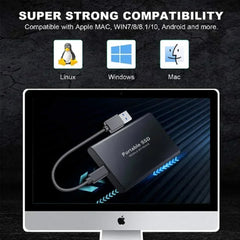 New Portable Hard Drive 1TB 2TB 4TB Solid Disk High Speed External Hard Disk USB3.1 Type-C Solid State Drive for PC/Phone/Loptop