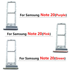حامل بطاقة SIM صغيرة مزدوجة جديدة ومختبرة مع درج فتحة الشريحة ومقبس محول لهاتف Samsung S20 Note 20 Ultra + Pin