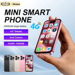 هاتف SERVO S16 Mini 4G LTE الذكي اللطيف بنظام Android 12.0 OS 2/3GB RAM 16/64GB ROM Google Play شاشة 4.0 بوصة هواتف محمولة صغيرة الحجم