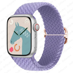 Braided Loop Strap For Apple watch Ultra Band 49mm 44mm 40mm 45mm 41mm 42mm 38mm Elastic Solo bracelet iWatch series9 8 7 6 se 3