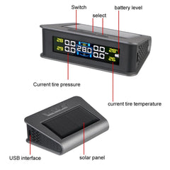 Tire Pressure Monitoring System Temperature Warning New C External Battery Version Sensors Solar TPMS Car Tyre Pressure Monitor