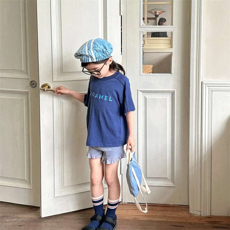 2025 Summer New Children Short Sleeve T Shirts Fashion Letter Print Boys Girls Casual T Shirts Baby Loose Tops Kids Tee Clothes