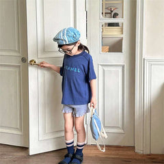 2025 Summer New Children Short Sleeve T Shirts Fashion Letter Print Boys Girls Casual T Shirts Baby Loose Tops Kids Tee Clothes