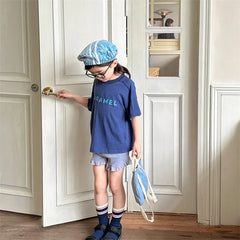 2025 Summer New Children Short Sleeve T Shirts Fashion Letter Print Boys Girls Casual T Shirts Baby Loose Tops Kids Tee Clothes