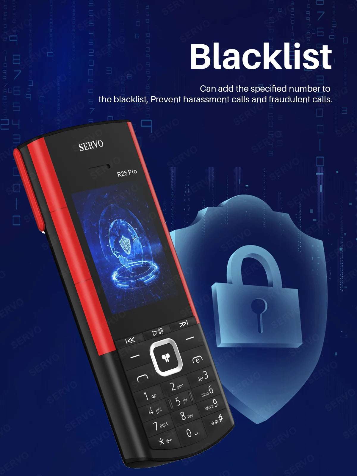 SERVO R25 PRO Originality Mobile Phone Dual SIM 2GGSM TWS Super Sound Blacklist Bluetooth Dial Speed Dial Auto Call Record Torch