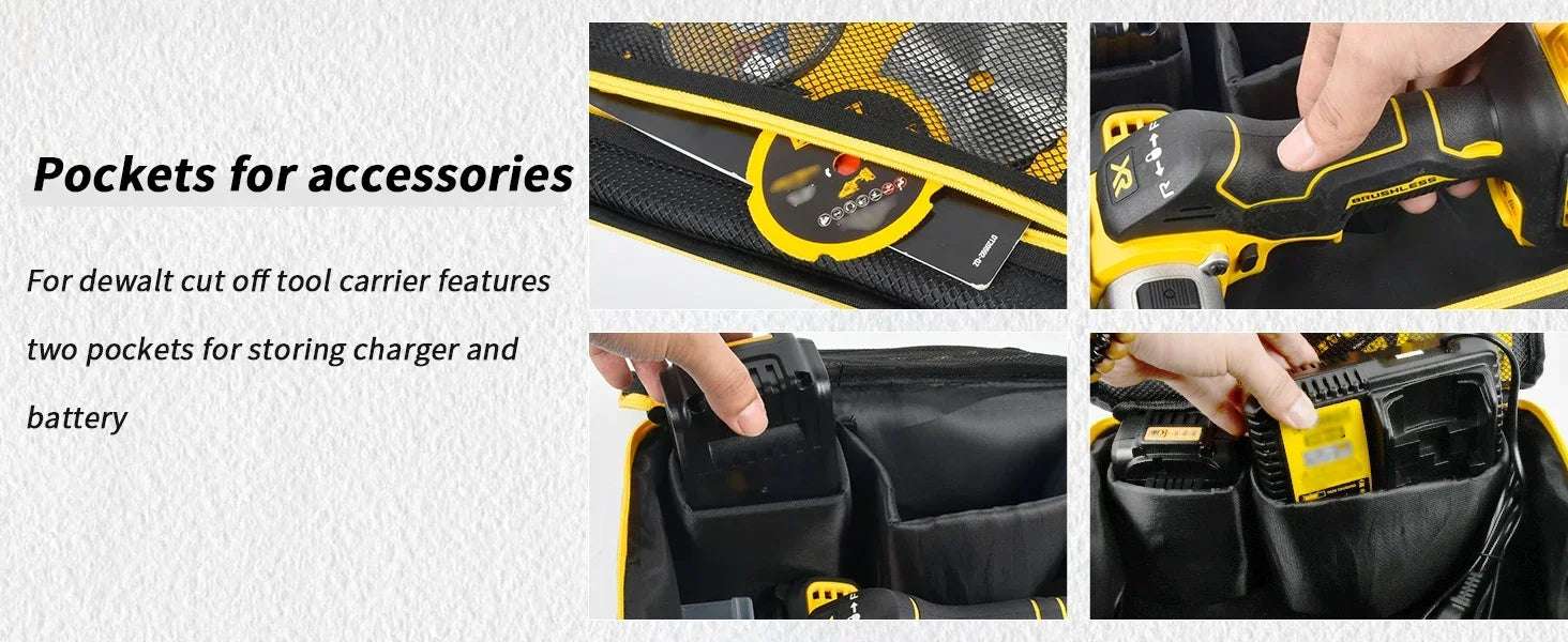 Compatible with DEWALT 20V MAX Cut Off Tool 3 in 1 Brushless (DCS438B), Storage bag case Carrying Holder Organizer (case only)