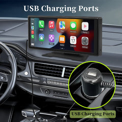 10.26 بوصة مرآة سيارة راديو مشغل فيديو متعدد الوسائط عالمي لاسلكي Carplay شاشة أندرويد أوتو مع بلوتوث AUX USB