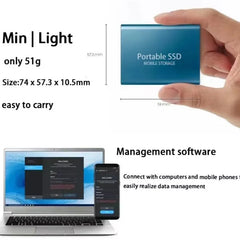 External Hard Drive Portable SSD 16TB External Solid State Drive USB 3.0 Type C Hard Disk High Speed Storage for PC Phone 16 15