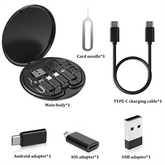 طقم كابل محول شحن متعدد المنافذ USB من النوع C إلى C بقدرة 60 وات، مجموعة تحويل USB C إلى Lightning، USB A وType C إلى Micro/Type C/Lighting