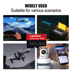100% Original Lenovo 2TB Micro TF SD Card Class 10 TF Card 32GB 64GB 128GB 512GB SD Card for GoPro Hero 12 Memory Card