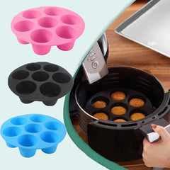 Silicone 7 Holes Cake Mold Home Party Baking Utensils Diy Cylindrical Mold Air Fryer Accessories Baking Tools Cake Molds