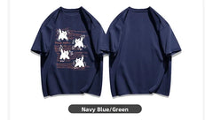 Cute Cartoon  ort Sve T-irt Women's Summer Casual Loose Fit plus Size American Sle Cotton Top Korean Version