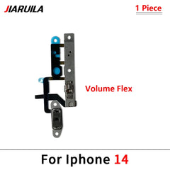 كابل مرن لتشغيل وإيقاف التشغيل لهاتف iPhone 13 14 15 Pro Max Plus Mini مع زر جانبي لرفع الصوت وأسفل وشريط مفاتيح مع كابل مرن معدني