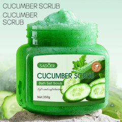 350g Cucumber Exfoliating and Purifying Scrub, Contains Cucumber Ingredients, Moisturizing Shower and Bath Gel, Suitable for Smooth Light Beige Skin, Hypoallergenic Formula, Family Size 350g/12.35 Oz, Suitable for All Light B