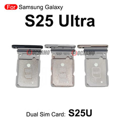 قطعة بديلة لحامل بطاقة SIM المزدوجة لهاتف Samsung Galaxy S25Ultra، باللون الأسود والفضي والذهبي