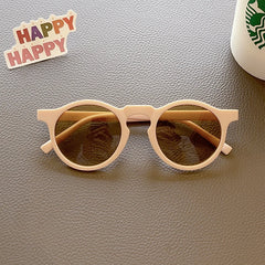 2023 New Children Round Solid Frosted Sunglasses Kids Outdoor Sun Protection Acrylic UV400 Glasses Boys Girls Polarized Glasses