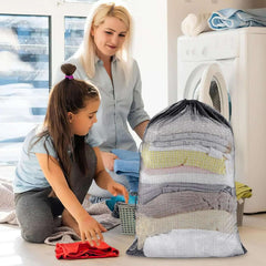 Large Size Laundry Mesh Bag Solid Color Drawstring Laundry Bag Anti-snagging Anti-deformation Mesh Clothes Washing Bag 60x90cm