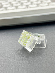 1Pcs High Quality Epoxy DIY Translucent Leaves Dry Flowers Paper Cross Axis Mechanical Keyboard Keycap Universal Accessories