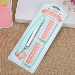 Hot Portable Eyebrow Trimmer with 10 Razors Eye Brow Shaper Shaver Face Razor Blade Facial Hair Remover Makeup Tools for Women