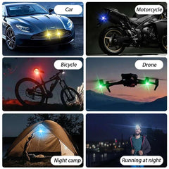 1-6PCS Wireless LED Drone Strobe Light for Motorcycle Car Bike Remote Control Warning Light Indicator Light USB Charging 8Colors