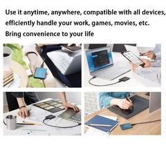 External Hard Drive Portable SSD 16TB External Solid State Drive USB 3.0 Type C Hard Disk High Speed Storage for PC Phone 16 15