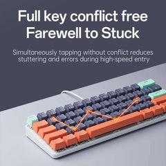 MUCAI MKA610 Mini Mechanical Gaming Keyboard 61-Key USB Wired Red Switch for PC Laptop with Detachable Cable Gamer-Friendly