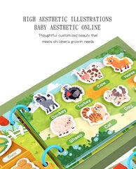 Busy Book for Kids, Animals Vehicles Dinosaurs Stickers, Matching Number & Letter Games, Interactive Learning Activity Book