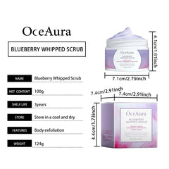 Blueberry Body Scrub -Exfoliate Skin, Brighten Complexion,Reduce Dark Spots,Soothe Skin,Promote Metabolism,Even Skin Tone, 100g