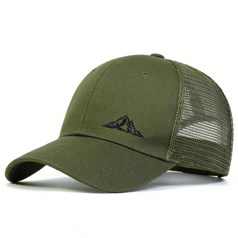 Unisex Mountain Range Embroidery Baseball Net Caps Spring Summer Outdoor Adjustable Casual Hats Dad Hat Sunscreen Hat