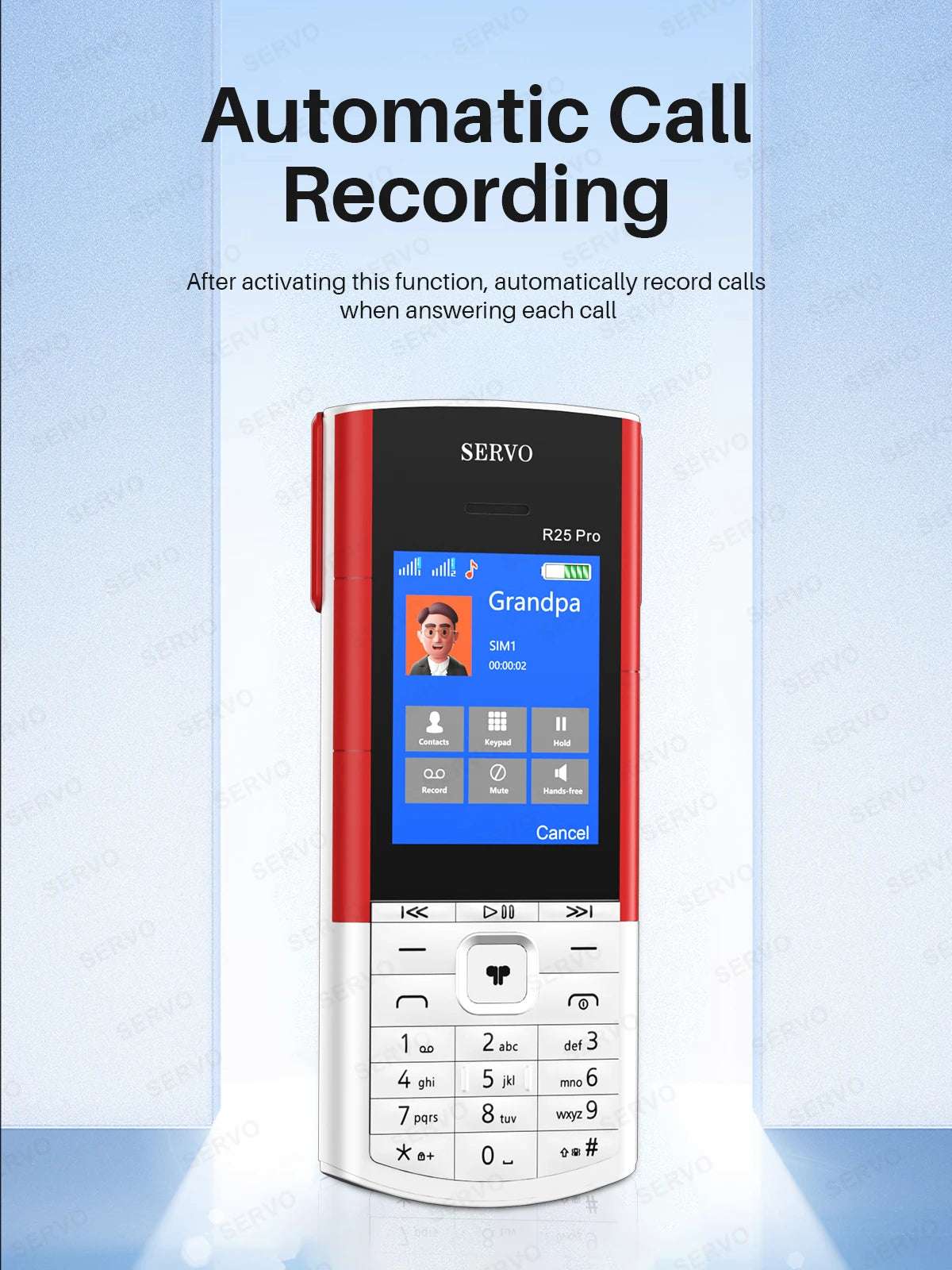 SERVO R25 PRO Originality Mobile Phone Dual SIM 2GGSM TWS Super Sound Blacklist Bluetooth Dial Speed Dial Auto Call Record Torch